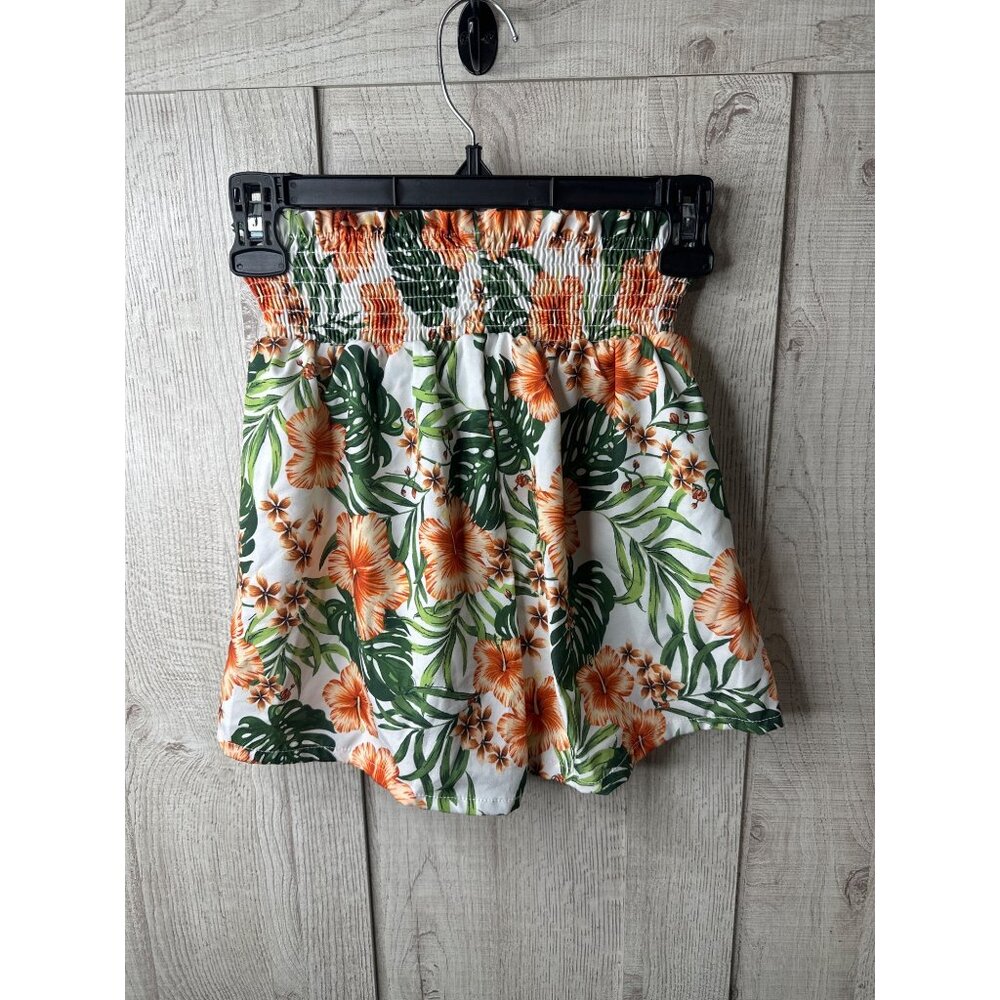Girls 2-Piece Green Off-Shoulder Top & Floral Shorts Set Size 11-12Y Summer - Picture 5 of 10